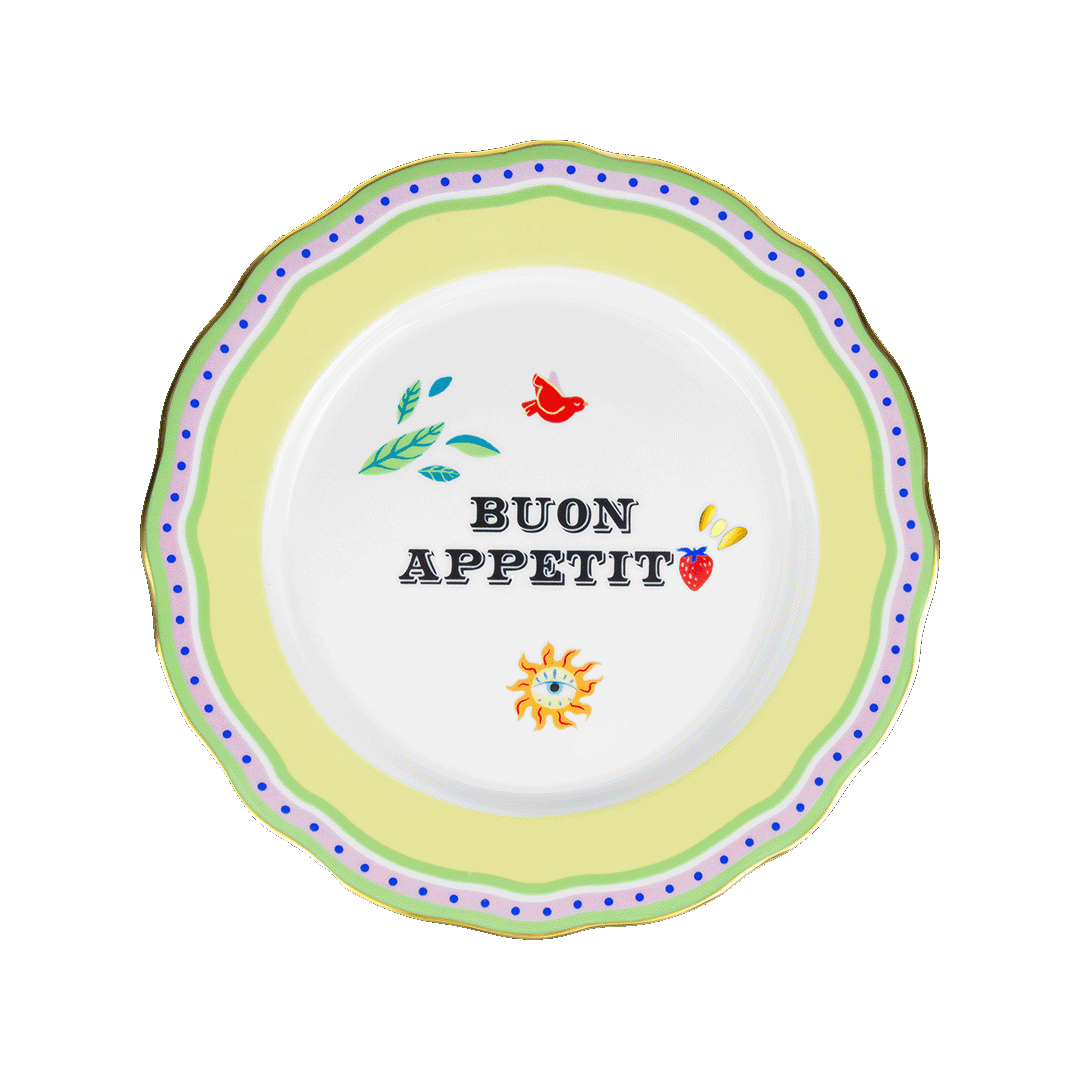 Тарелка обеденная MAMMA MIA "BUON APPETITO" — BACI MILANO, Италия