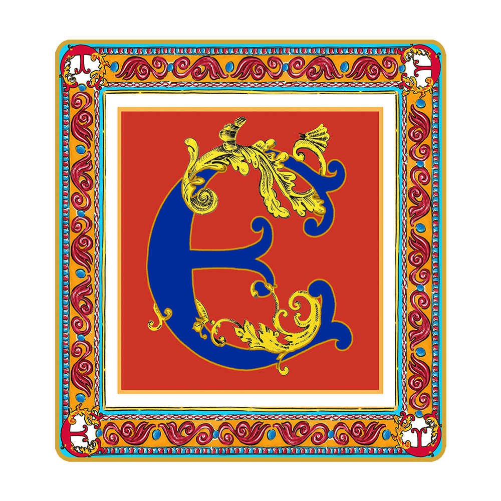 Подарочный мини-поднос ORTIGIA "Letter E" — BACI MILANO, Италия