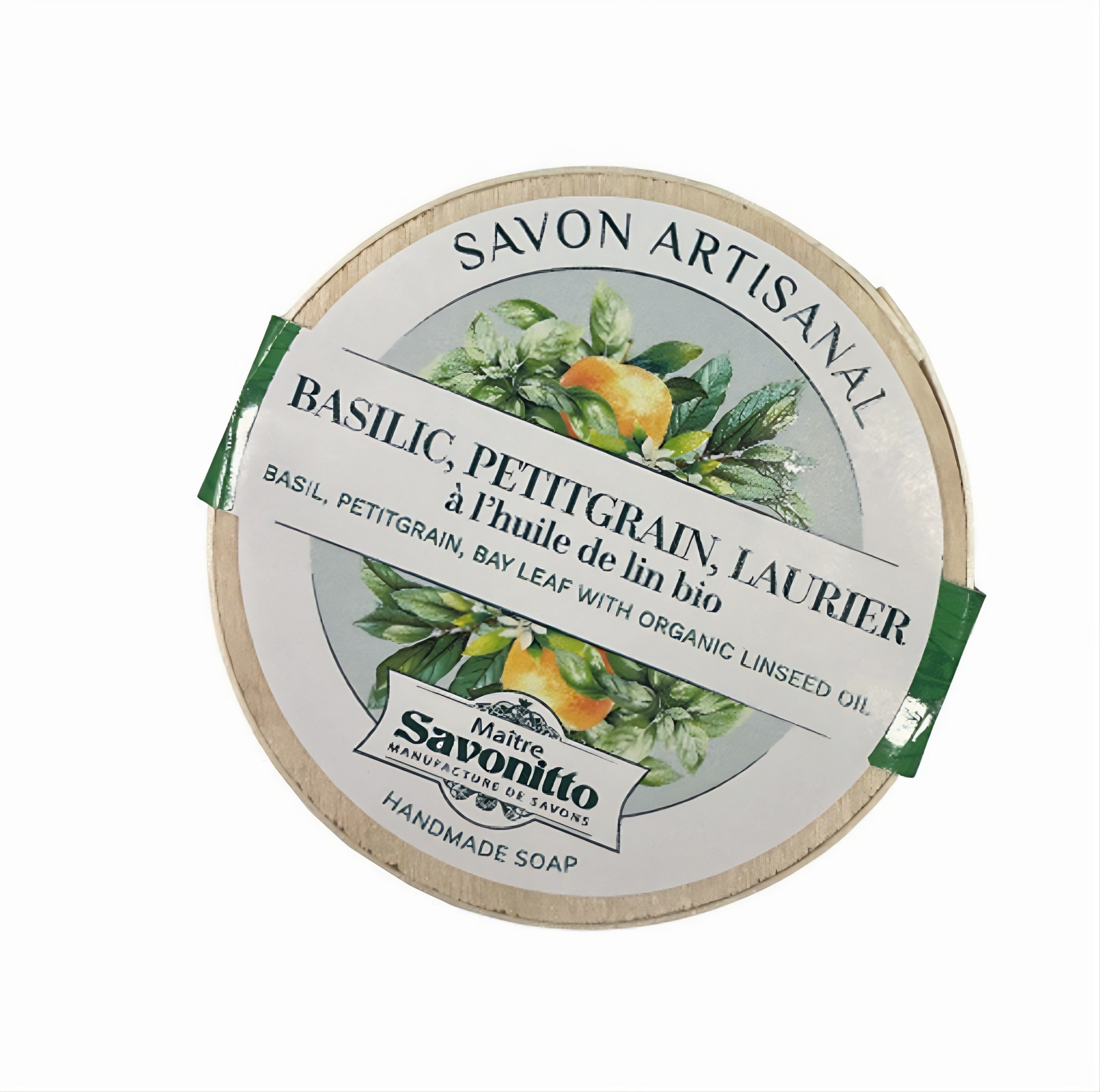 Натуральное мыло BASILIC - PETITGRAIN - LAURIER — MAITRE SAVONITTO, Франция