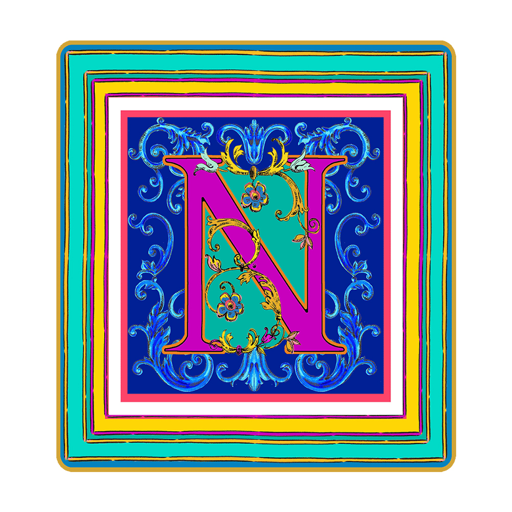 Подарочный мини-поднос ORTIGIA "Letter N" — BACI MILANO, Италия