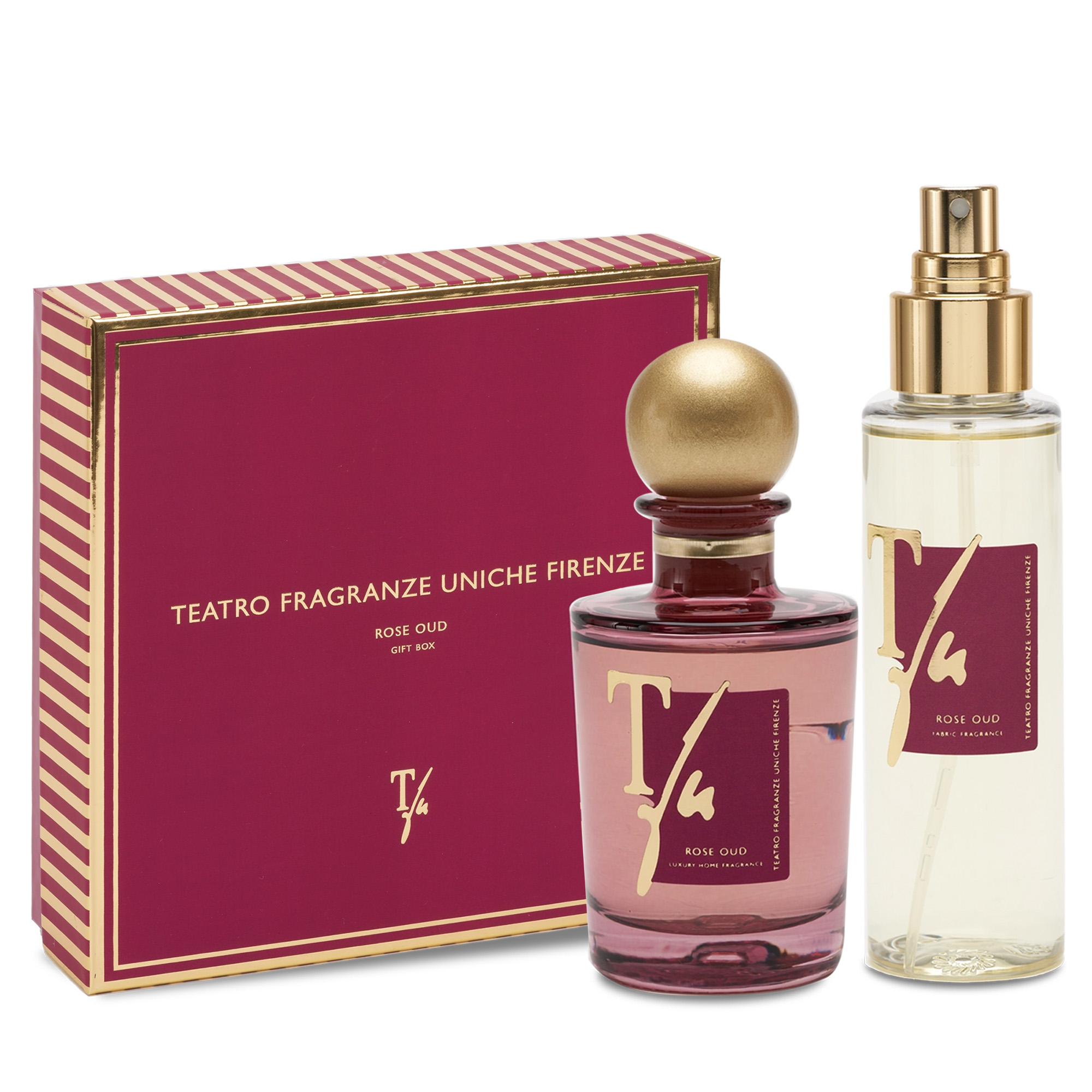 TEATRO Подарочный набор ROSE OUD Luxury collection MINI SINFONIA (Диффузор с палочками 100 мл + Спрей для тканей 100 мл)