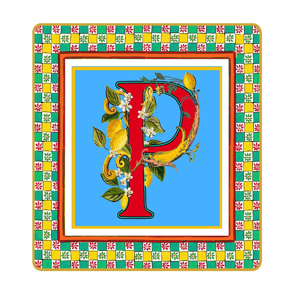 Подарочный мини-поднос ORTIGIA "Letter P" — BACI MILANO, Италия