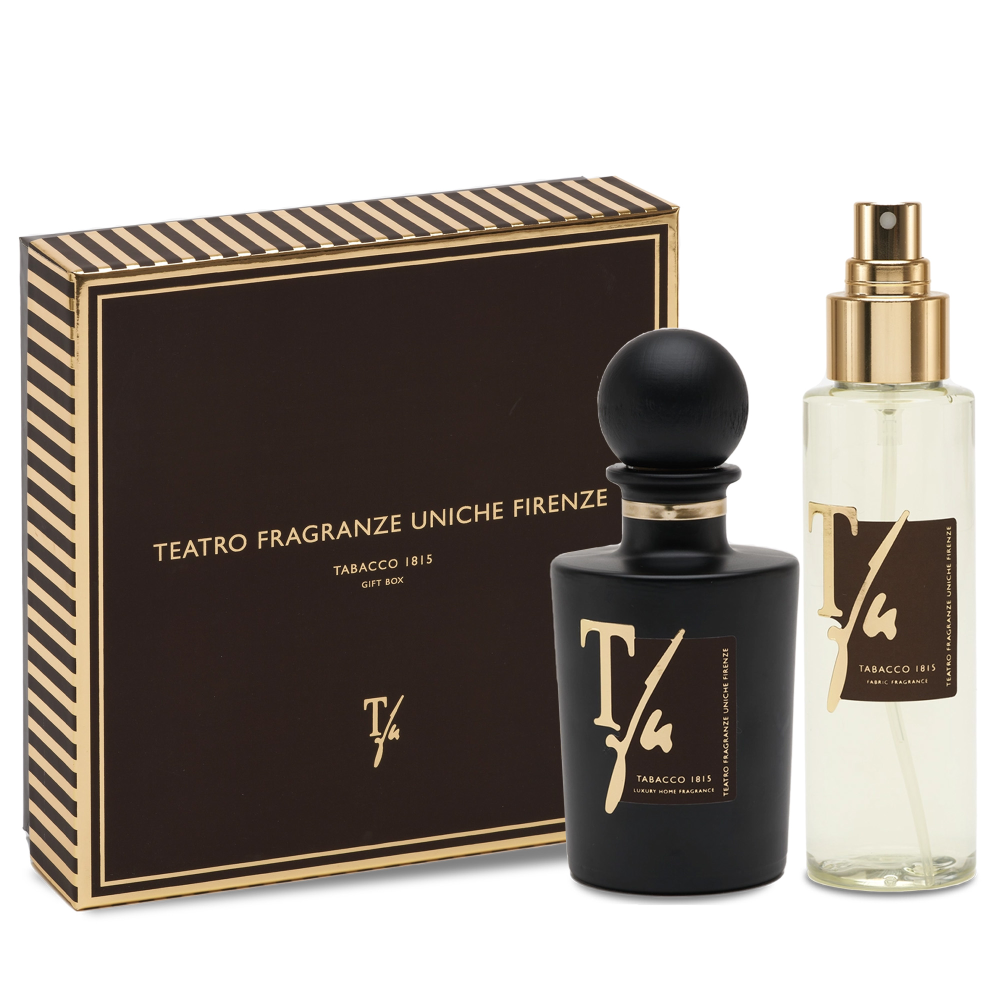 TEATRO Подарочный набор TABACCO 1815 Luxury collection MINI SINFONIA (Диффузор с палочками 100 мл + Спрей для тканей 100 мл)