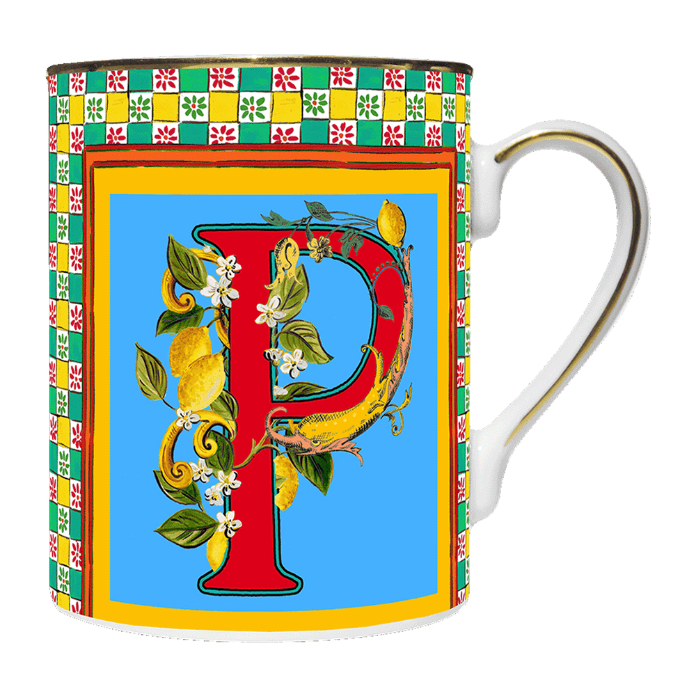 Кружка ORTIGIA "Letter P" — BACI MILANO, Италия