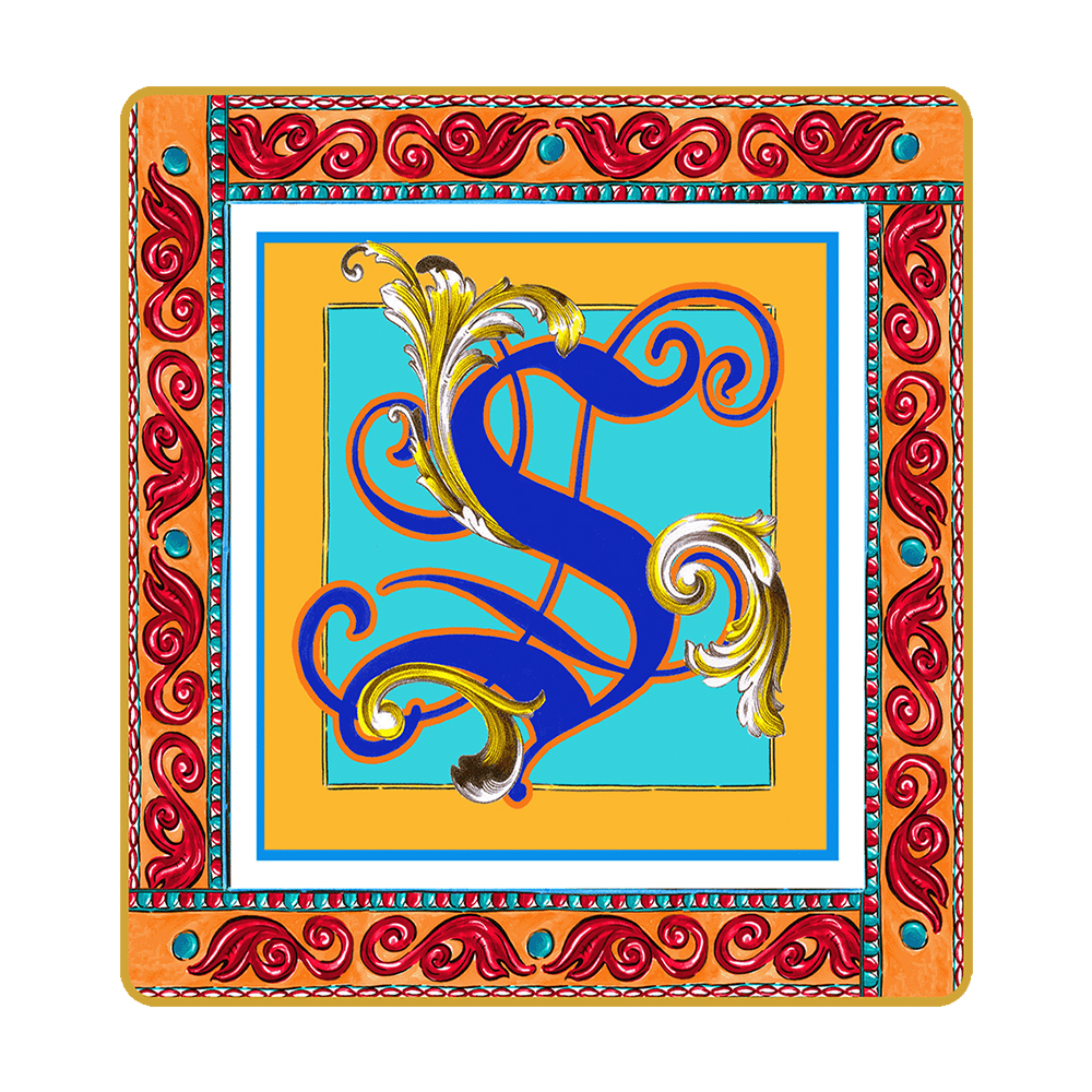 Подарочный мини-поднос ORTIGIA "Letter S" — BACI MILANO, Италия