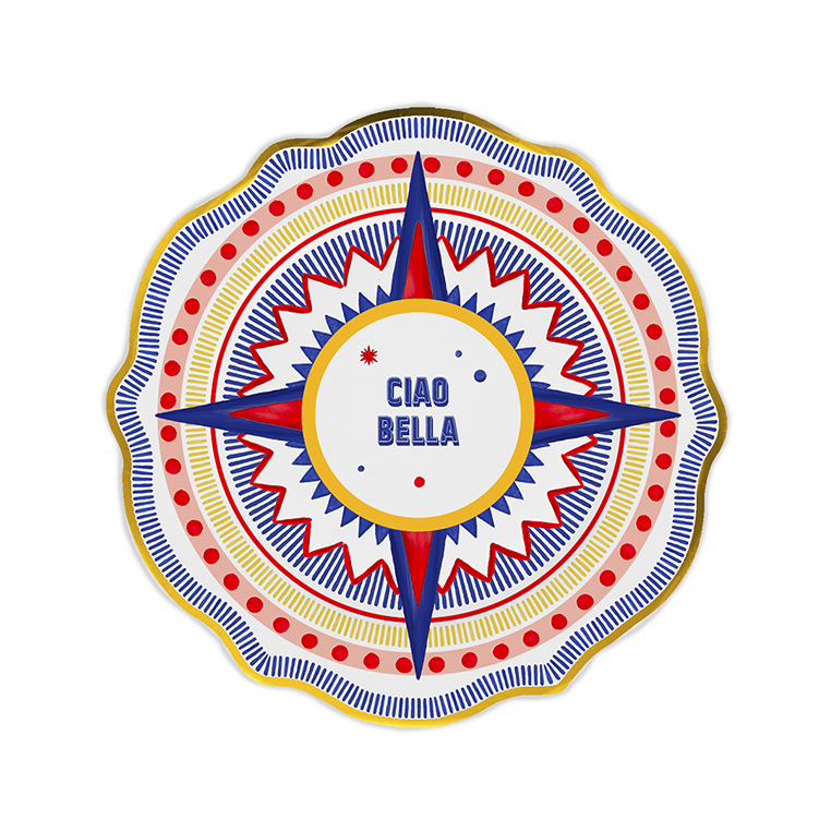 Тарелка обеденная DOLCE VITA "CIAO BELLA" — BACI MILANO, Италия